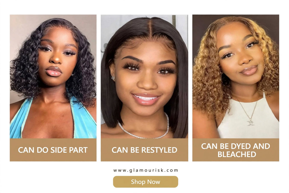 Deep Wave Curly Bob Wig 10 Inch | 4x4 Glueless Lace | Brazilian Virgin Hair