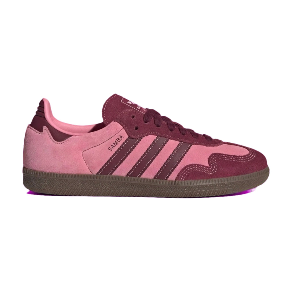 Samba-Style Suede Retro Sneaker - Burgundy Pink | Low Profile | Women